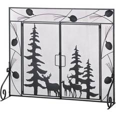 Fireplace Screens Woodland forest fireplace screen Black