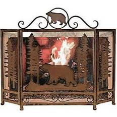 Brown Fireplace Screens BestGiftEver Woodland bear metal mesh 3 panel fireplace screen lodge cabin home decoration Brown