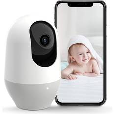 Nooie 2k baby monitor wifi baby camera, 360° pan/tilt video baby camera nanny