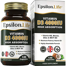 Vitamin D3 4000IU K2 Mk-7 Zinc Boron MCT Oil Supplement Ultra Absorption