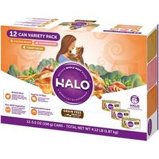 Halo Pets Wet Cat Food Pate Turkey Chicken Variety Pack