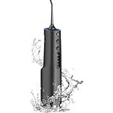 Gerrit Water Flosser Cordless Teeth Cleaner Dental Oral Irrigator Power Dental Flossers IPX7 Waterproof Teeth Cleaner with 4 Cleaning Modes Detachable Water Tank for Home Travel Color Black