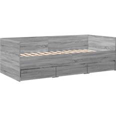 vidaXL 3 Drawers with Wheels Grey Sonoma Sängram 100x200cm