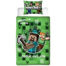 Multifargete Sengetøy Minecraft Block Check Set Duvet Cover Multicolour