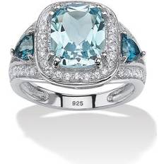 Blue Rings Palmbeach jewelry 5.13 tcw sky london blue topaz platinum-plated silver ring