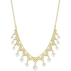 Effy Necklaces Effy Freshwater Pearl Necklace in Gold Over Sterling Silver, in 16 in