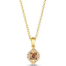 Brown - White Gold Necklaces Le Vian Diamond Marquise Frame Necklace 1/2 ct tw 14K Honey Gold 19" one size