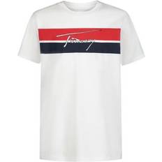 Tommy Hilfiger Boys T-shirts Children's Clothing Tommy Hilfiger Little Boys Stripe And Script Short Sleeve T-shirt Fresh White