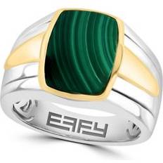 Effy Rings Effy Men's Malachite Ring in Gold over Sterling Silver