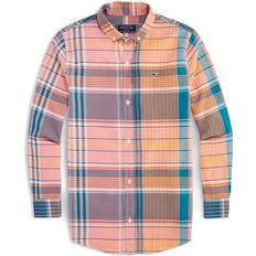 L Camisas Vineyard Vines Boy's Cotton Madras Plaid Shirt - Cayman Plaid