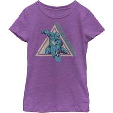 Marvel T-shirts Marvel Girls Captain America Avengers Triangle Short Sleeve Graphic T-Shirt, Purple, Purple Berry M Average