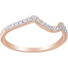 Rose Gold - Wedding Rings Jewel Zone Wedding Band Ring - Rose Gold/Diamonds