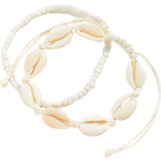 Anklets Shein 2pcs Shell & Bead Decor Anklet
