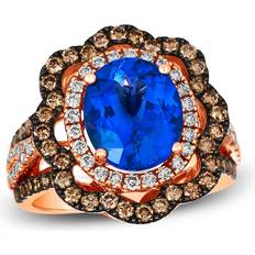 Brown - Rose Gold Rings Le Vian Natural Tanzanite Ring 1-1/2 ct tw Diamonds Round 14K Strawberry Gold Rose Gold 7.0