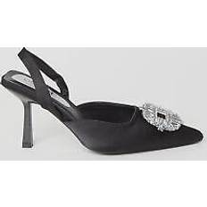 Coast samia satin jewelled brooch detail slingback high heel shoes