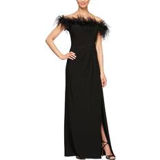 Long Off the Shoulder Gown - Black