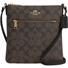 Coach Mini Rowan File Bag In Signature - Gold/Brown Black