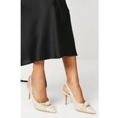 Wallis Deja Knot Detail Slingback Stiletto Court Shoes Bone