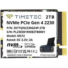 TIMETEC 2TB M.2 2230 SSD NVMe PCIe Gen4x4 Read Up to 7, 000 MB/s Compatible with Steam Deck, ASUS ROG Ally, Microsoft Surface pro 9/ pro 8/pro