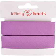 Snedslå Band Infinity Hearts Kantband Snedslå Bomull 40 20mm 33 Lila 5m