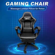 Gaming Chairs Alivio Alivio Black Recliner Office Gaming Chair 360 Degrees Swivel With Footrest And Massager One Size