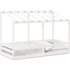 vidaXL Barneseng med tak hvit 90x200 heltre fruru