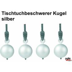 Polyester - Runda Bordsdukar D-C-Fix Duktyngd Silverkula 4 Pack Bordsduk Silver, Grå