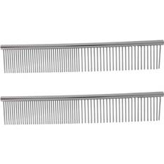Pets Tlily 2X Tool Metal Grooming Rake Comb Silver
