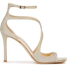 Jimmy Choo Azia Gold Glittered Sandals