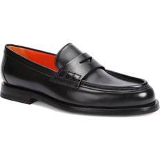 Santoni Leather Penny Loafers black