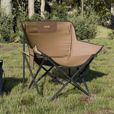vidaXL Campingstolar Med Ficka Fällbar 2 St Brun