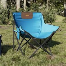 VidaXL Campingstole vidaXL campingstole med lommer 2 stk. foldbar lyseblå