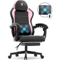 Dowinx Pink Gaming Chairs Dowinx Gaming Chair with Pocket Spring Cushion, Ergonomic Computer Chair with Footrest and Lumbar Support for Office or Gaming, Pink