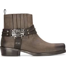 Infinity Leather Infinity Leather Mens Cowboy Ankle Boots Brown Biker Western Square Toe Hunting Boot Black