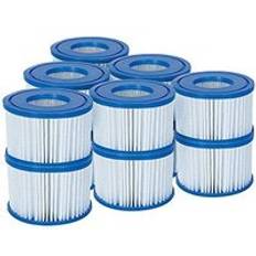 Samuel Alexander 12 Pack Bestway 58323 Lay-Z-Spa Filter Cartridge, Size VI 10.6cm x 8cm White One Size