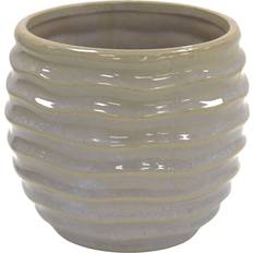 Pots, Plants & Cultivation Rammento 14cm Rippled Reactive Grey Glazed Ceramic Plant Pot