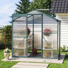 6 x 4 greenhouse And Home Greenhouse Walk In Aluminium Frame Garden Green House,green,6 X 4 Polycarbonate