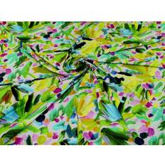 Viscose Fabrics Minerva Exclusive Brushstroke Blooms Jersey Knit Fabrics