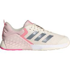 Adidas Pink Gym & Training Shoes Adidas Dropset 3 W - Chalk White/Iron Metallic/Semi Pink Spark