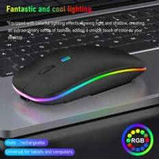 Dual-Mode Wireless Mouse With Silent Functionality, 7-Color Rgb Backlight