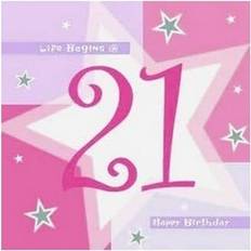 Pink Paper Napkins Amscan shimmer 21st birthday napkins pack of 16 sg27395