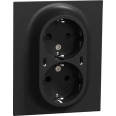 Eluttag usb svart Elko EKO50094 Vägguttag USB 2-vägs Jordad