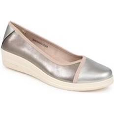 Grey Ballerinas Pavers Casual Ballet Flats Metallics