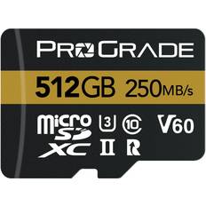 ProGrade Digital microSD card V60 512GB tested for full size SD card devices up to 250MB/s reading, 130MB/s write