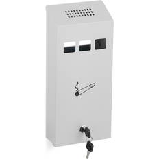 White Ashtrays Relaxdays Wall-Mounted Ashtray for Outside 32.5 x 15 x 6 cm