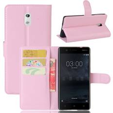 Nokia Plånboksfodral Nokia 3 Stilrent skinn fodral Ljus rosa