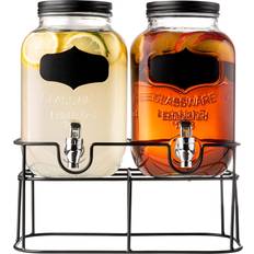 Leak-Proof Beverage Dispensers Dual Mason Jar Drink Beverage Dispenser 2pcs 1.06gal