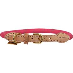 Pets Digby & Fox Reflective Leather Dog Collar Pink L