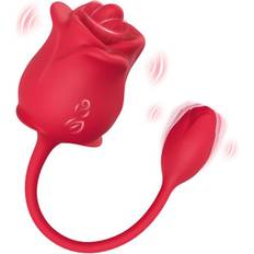 Sexleksaker Harmony Armony Rose 2in1 Suction Stimulator & Vibrator 10 Modes with Tail Red röd