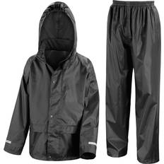 Svarte Regndresser Result core childrens/kids waterproof rain suit set pc6473